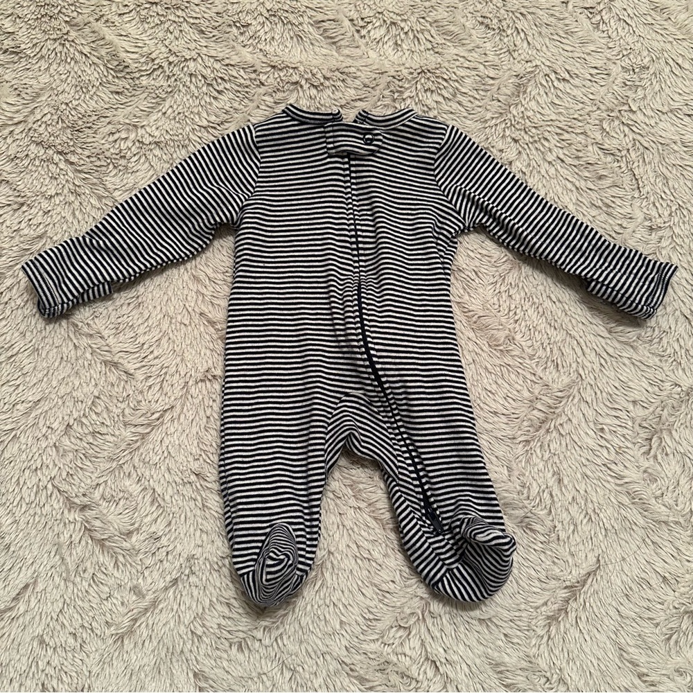 Newborn striped footie pajama